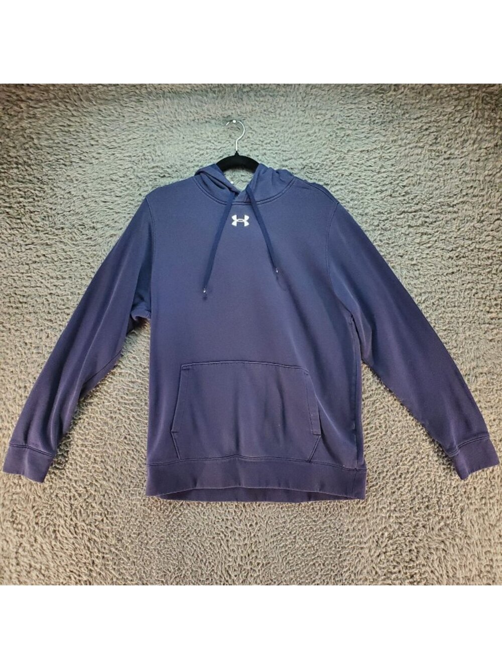 Under Armour Shirt Mens Medium ColdGear Navy Blue Pullover Hoodie *Read*